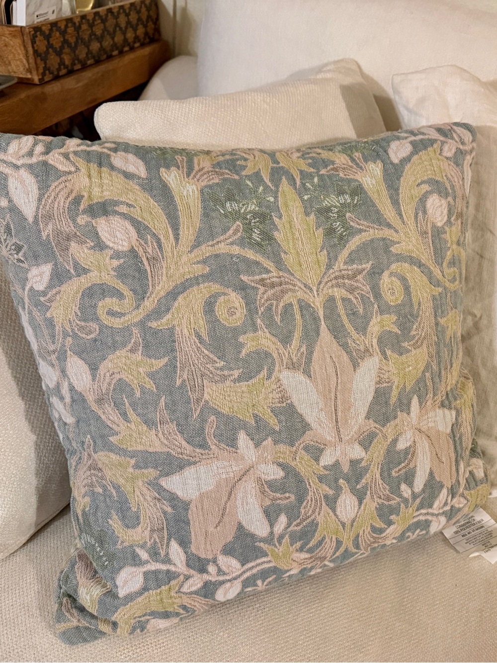 New cotton linen Decorative Floral Embroidered tapestry Throw Pillow 18x18”